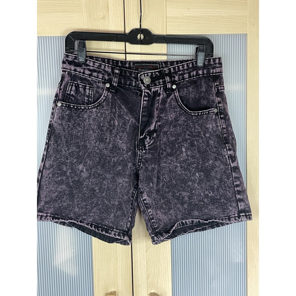 Liquor n poker Womens Jeans Shorts Sz 30 Rock Moto Goth Grunge Denim Beach